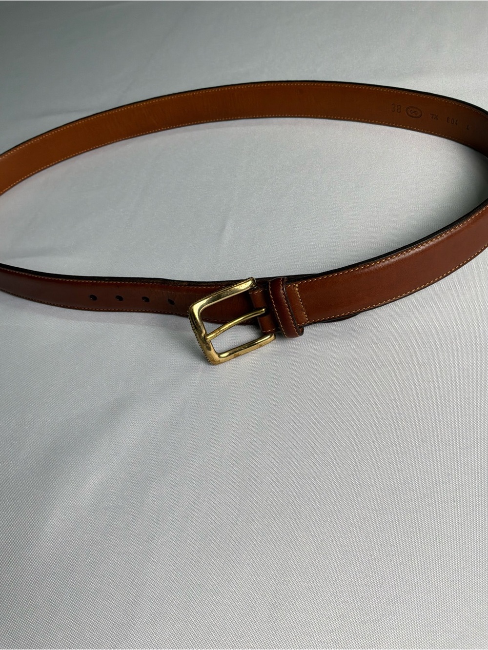 Trafalgar brown leather men’s belt, size 38, made in the USA